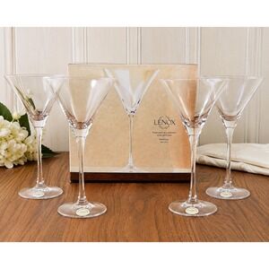 VTG Lenox Tuscany Martini Glasses Set of 4 Lead Crystal Made in Austria Barware